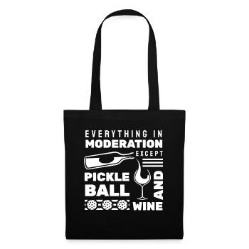 Drôle de vin et de pickleball - Sac en tissu - noir - Devant
