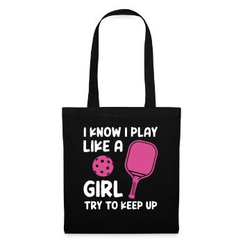Je sais que je joue comme une fille essayer de suivre - Sac en tissu - noir - Devant