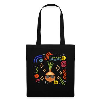 Onion Vegetable Shirt, Onion Wearing Sunglasses - Tote Bag - black - Front