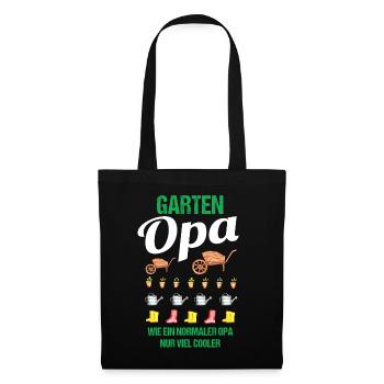 Garten Opa Lustiger Spruch Geschenk Herren - Stoffbeutel - Schwarz - Vorne