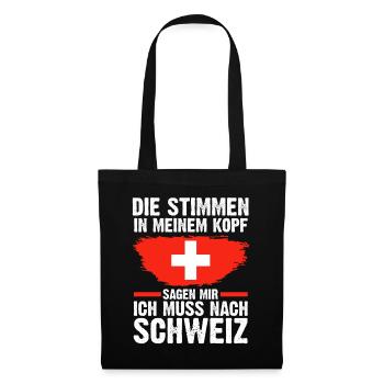 Schweiz Schweizer - Stoffbeutel - Schwarz - Vorne