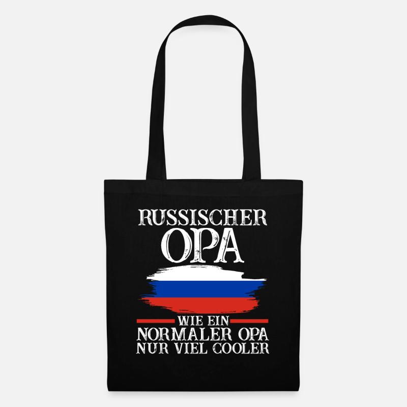 Russischer Opa Russen Russland - Stoffbeutel - Schwarz