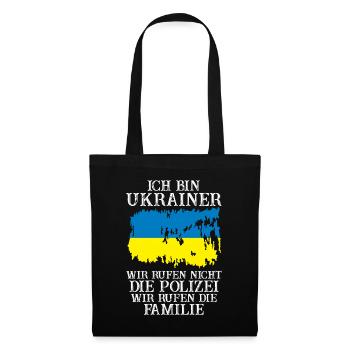 Ukraine Ukrainer Ukrainisches - Stoffbeutel - Schwarz - Vorne