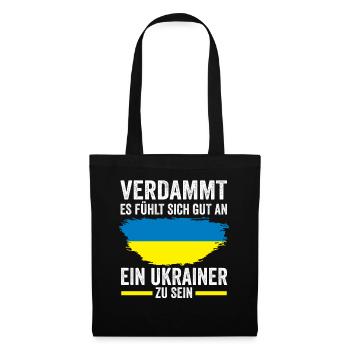 Ukraine Ukrainer Ukrainisches - Stoffbeutel - Schwarz - Vorne