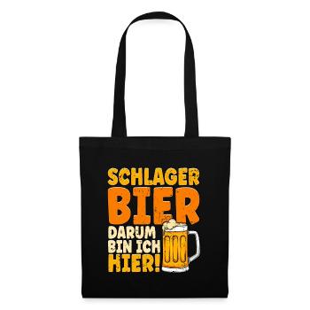 Schlagerparty Schlager Bier - Stoffbeutel - Schwarz - Vorne