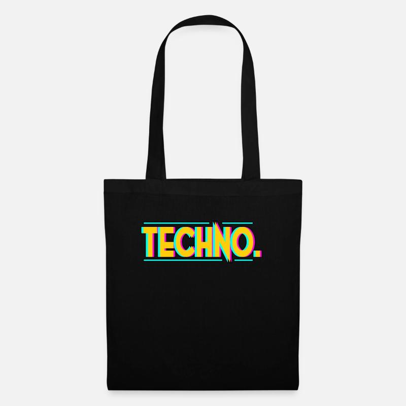 Techno - Stoffbeutel - Schwarz