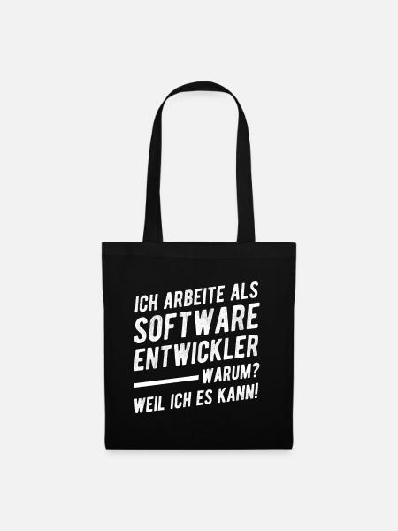 Softwareentwickler Geschenkidee - Stoffbeutel - Schwarz