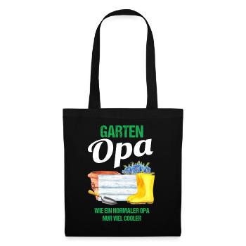 Garten Opa Lustiger Spruch Geschenk Herren - Stoffbeutel - Schwarz - Vorne