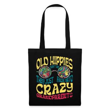 Oma Opa Hippies Geschenk - Stoffbeutel - Schwarz - Vorne