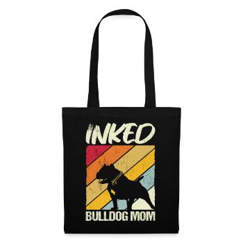 Bulldog Mama Tätowiert Old English Bulldog Mom Tat - Stoffbeutel - Schwarz - Vorne
