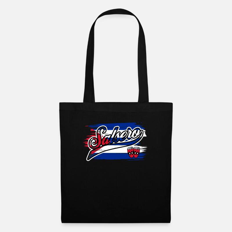 Cuba Salsa Dancer Salsero Drapeau cubain - Sac en tissu - noir