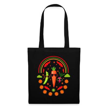 Chemise de légumes, Chemise de légumes frais, Légumes - Sac en tissu - noir - Devant