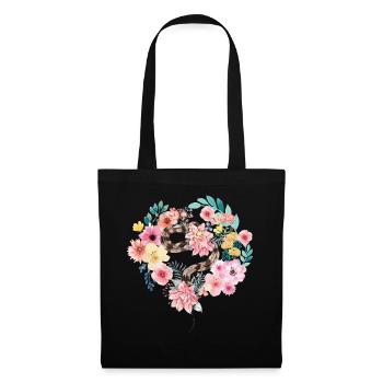Snake Serpent Flower Floral - Tote Bag - black - Front