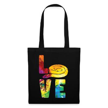 Serpent Serpent Aquarelle Amour - Sac en tissu - noir - Devant