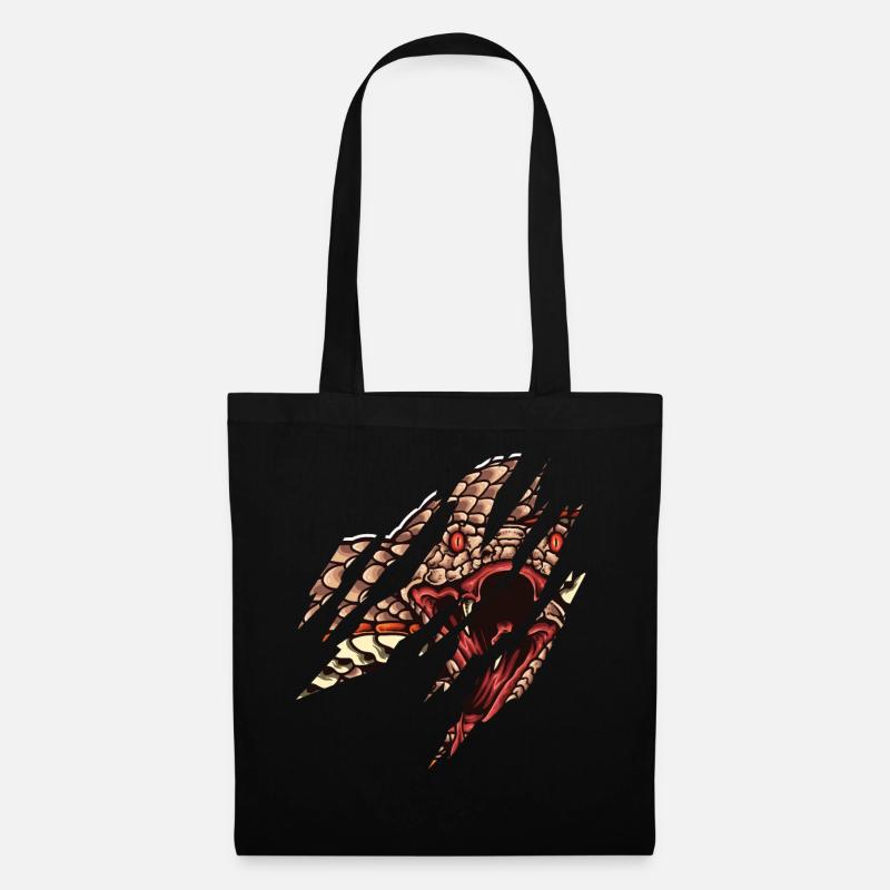 Snake Serpent Face - Tote Bag - black
