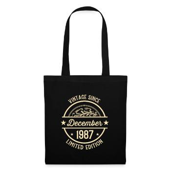 Anniversaire Vintage depuis Décembre 1987 - Sac en tissu - noir - Devant