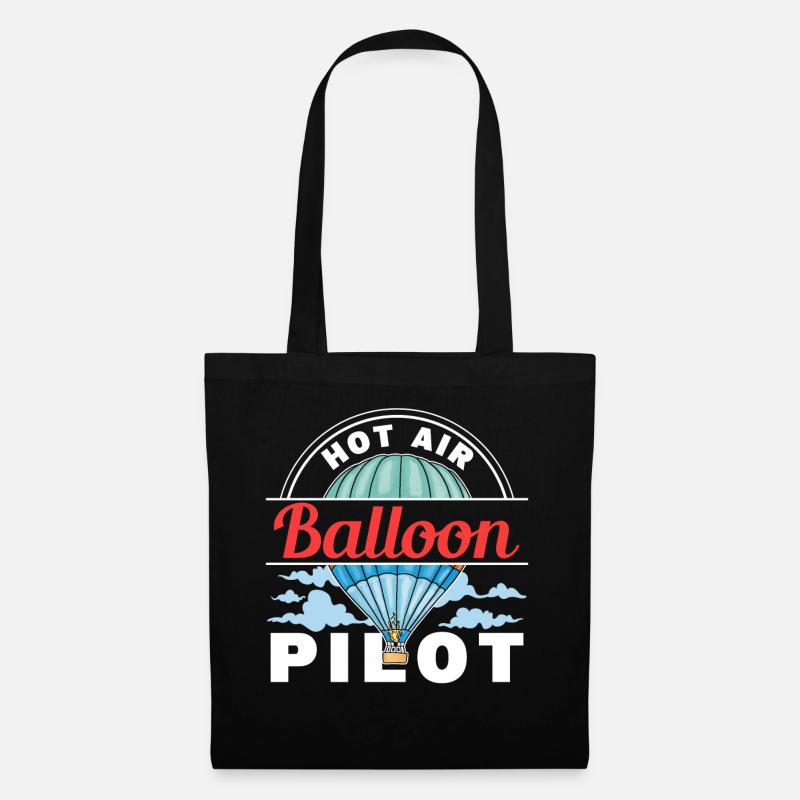 Heißluftballon Pilot Ballonfahrer Ballonflug - Stoffbeutel - Schwarz