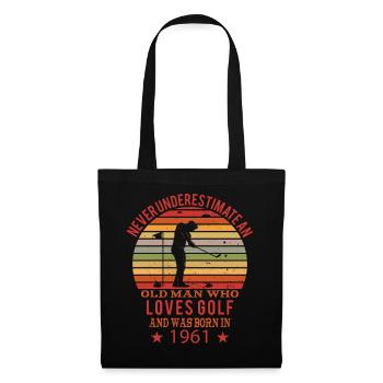 Golfeur Golfeur Né 1961 Anniversaire - Sac en tissu - noir - Devant