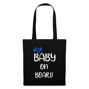 Bébé à bord Bleu - Sac en tissu - noir - Devant