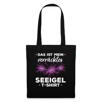 Das ist mein verrücktes Seeigel T-Shirt Seeigel - Stoffbeutel - Schwarz - Vorne