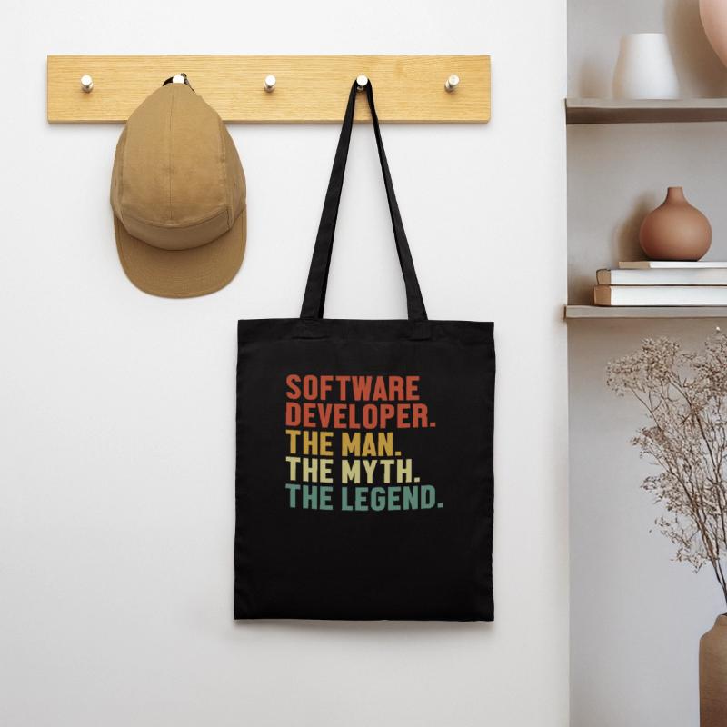 Software Developer Man Myth Legend Coder Software Tote Bag