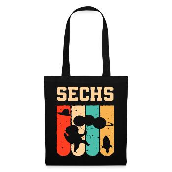 Astronaut 6th Birthday Space Boy Gift - Tote Bag - black - Front