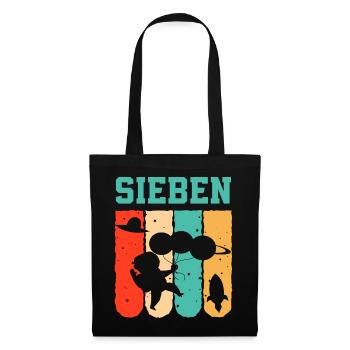 Astronaut 7th Birthday Space Boy Gift - Tote Bag - black - Front