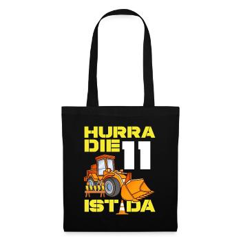 Excavator 11th Birthday Excavator Driver Boy Gift - Tote Bag - black - Front