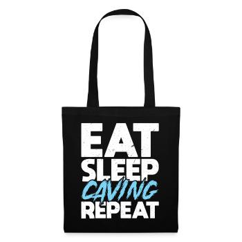 Eat Sleep Caving Repeat - Speleologist Spelunker - Tote Bag - black - Front