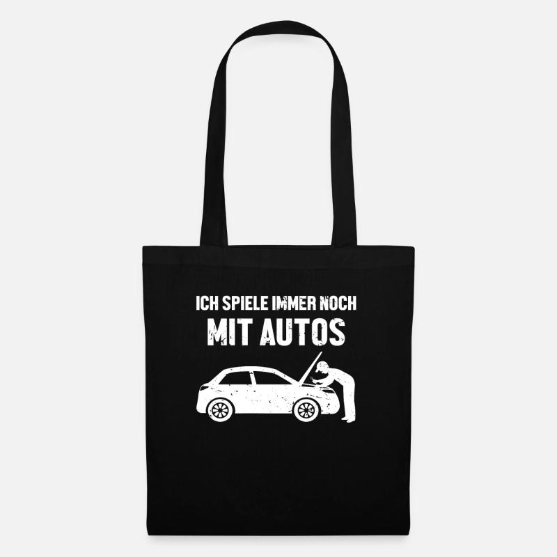 Spiele mit Autos Automechaniker Mechatroniker Kfz - Stoffbeutel - Schwarz