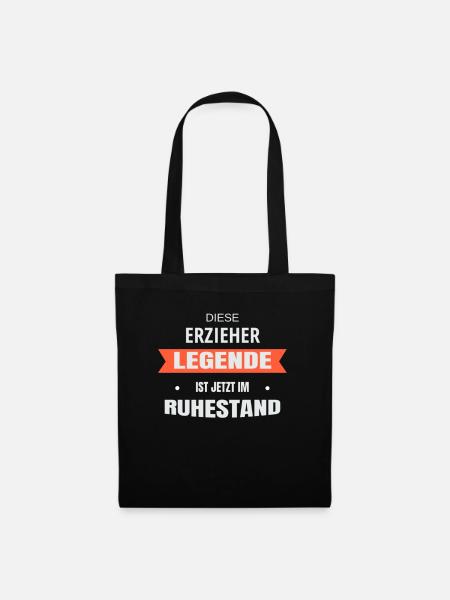 Rente Ruhestand Pension Erzieher - Stoffbeutel - Schwarz