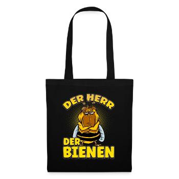Herr Der Bienen Imker Bienenflüster Biene - Stoffbeutel - Schwarz - Vorne