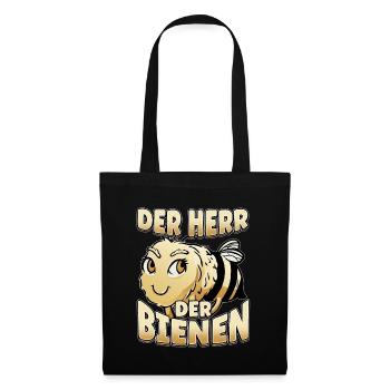 Herr Der Bienen Imker Bienenflüster Biene - Stoffbeutel - Schwarz - Vorne