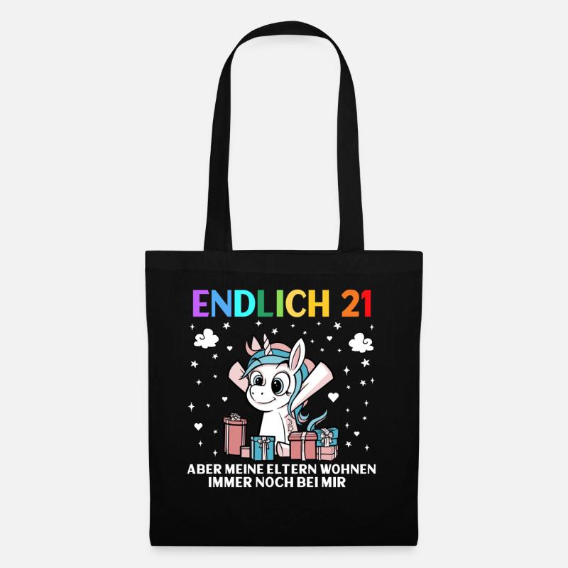 Endlich 21 Meine Eltern Wohnen Immer Noch Bei Mir - Stoffbeutel - Schwarz