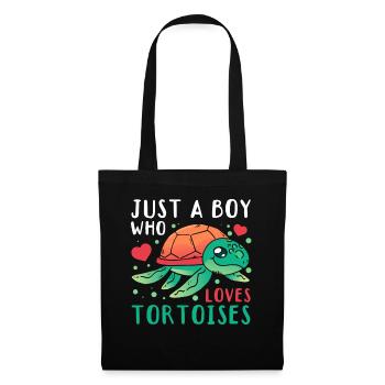 Juste un garçon qui aime les tortues - Sac en tissu - noir - Devant