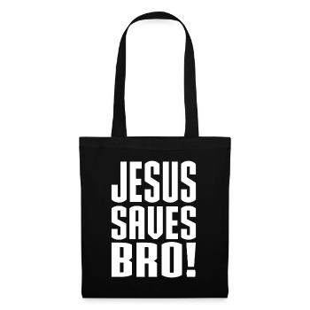 Jésus sauve Bro! - Sac en tissu - noir - Devant