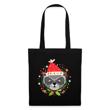 Christmas Raccoon Christmas Gift Xmas - Tote Bag - black - Front