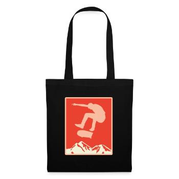 Skater Skateboard Cadeau Halfpipe Sk8 Ollie - Sac en tissu - noir - Devant