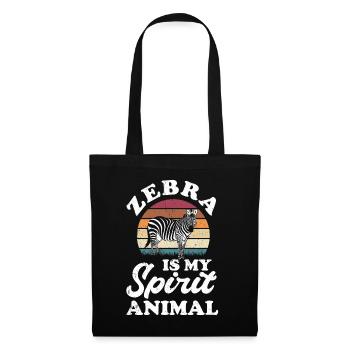 Zebra - Stoffbeutel - Schwarz - Vorne