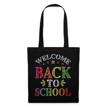 Bienvenue à l’école pour les élèves et les enseignants - Sac en tissu - noir - Devant