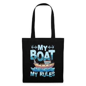 My Boat My Rules für einen Segler Kapitän Skipper - Stoffbeutel - Schwarz - Vorne