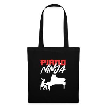Piano Ninja Pianiste Clavier - Sac en tissu - noir - Devant