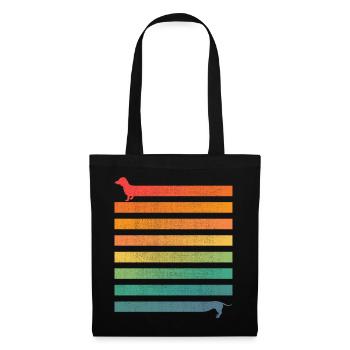 Tenue d’ami de chien, teckel de chien meilleur ami - Sac en tissu - noir - Devant