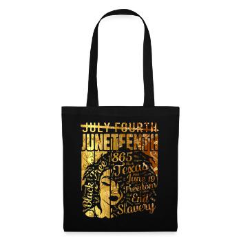 Juneteenth Hemd, Schwarze Frauen Geschenk, Natürliches Haar - Stoffbeutel - Schwarz - Vorne