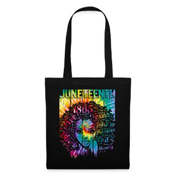 Juneteenth Hemd, Schwarze Frauen Geschenk, Natürliches Haar - Stoffbeutel - Schwarz - Vorne