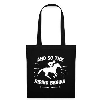 Et c’est ainsi que commence l’équitation - cheval - Sac en tissu - noir - Devant