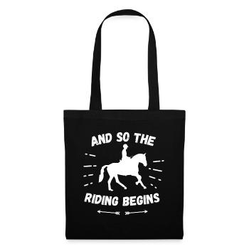 Et c’est ainsi que commence l’équitation - cheval - Sac en tissu - noir - Devant