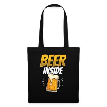Bière à l’intérieur Boire de la bière à l’intérieur Buveur - Sac en tissu - noir - Devant