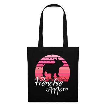 Französische Bulldogge Frenchie Hund Geschenk Hund - Stoffbeutel - Schwarz - Vorne