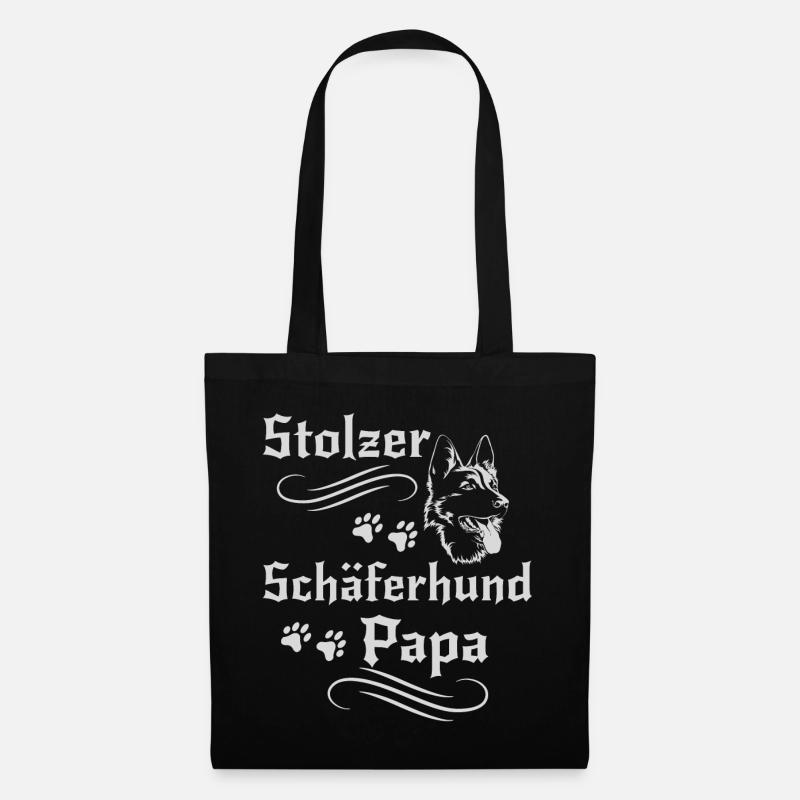 Stolzer Schäferhund Papa - Stoffbeutel - Schwarz